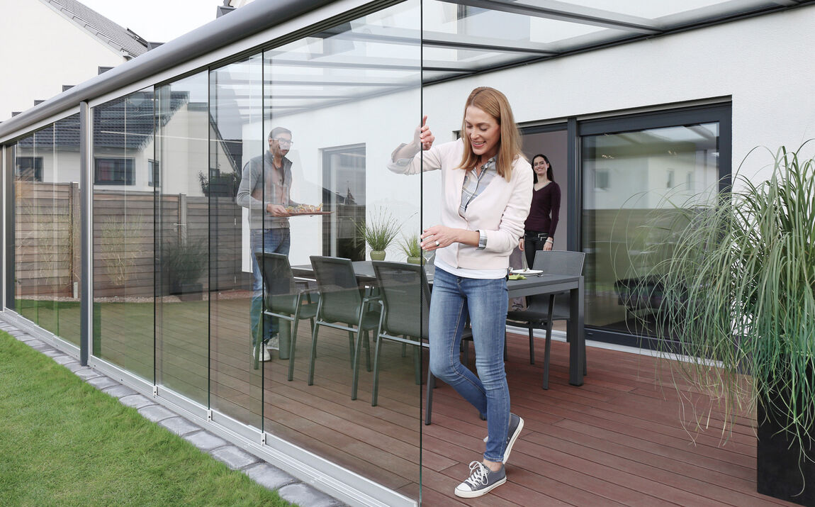 Glas-Schiebesystem Terrasse