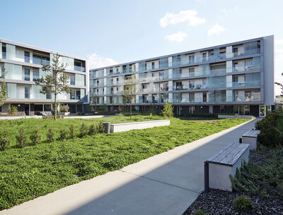Außenansicht der Wohngebäude Mondorf