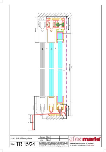 Detailzeichnung: Schiebesystem GM TOPROLL® 15/24