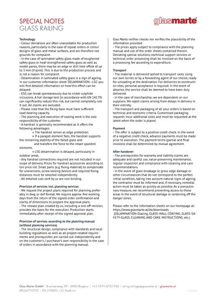 Handout: Special Notes for Glass Railing