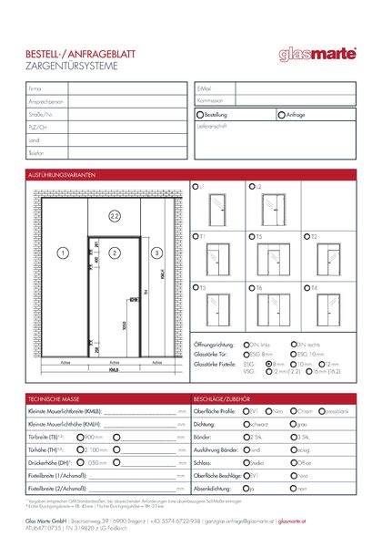 Bestell-/Anfrageblatt: GM ZARGENPROFILE 