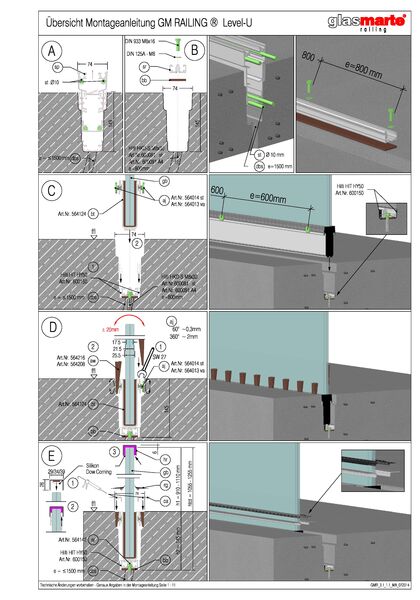 Montageanleitung: Glasgeländer-System GM RAILING® LEVEL U