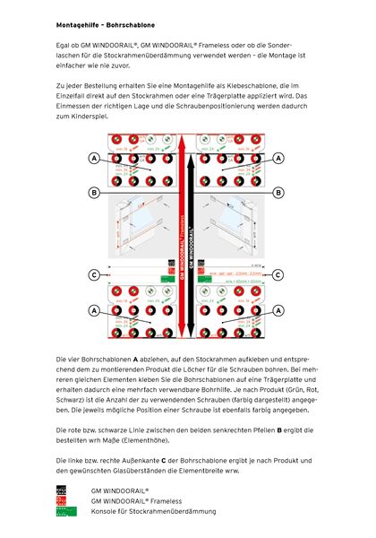 Montagehilfe für Glasgeländer-System GM WINDOORAIL® von Glas Marte